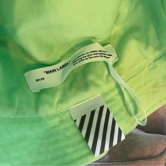 OFF WHITE Virgil Abloh Empty Gallery Neon Green Bucket Hat